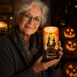 "Grandma's Little Boo Crew" Haunted House β Personalized LED Candle | Halloween Decor For Grandma