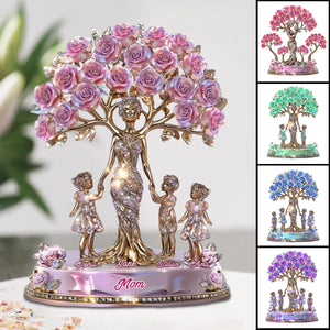 The Love Between Mother And Her Kids - Personalized Custom Shaped Acrylic Plaque