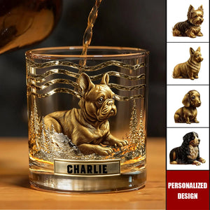Personalized Whiskey Glass With Dog Design β A Unique Gift For Dog Lovers And Whiskey Drinkers