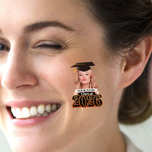 Class Of 2026, Custom Photo And Name Temporary Tattoo,Personalized Fake Tattoo, Graduation Gift