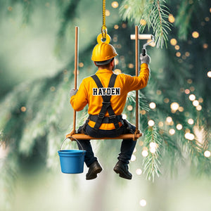 Personalized House Painter Ornament, Painter Dad Gift