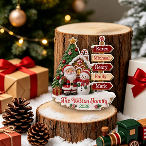 "Family Christmas" โ Personalized Acrylic Ornament | Holiday Keepsake For Families