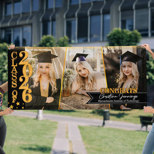 Congratulations Class Of 2026 - Graduation Banner - Unique Graduation Gift - Personalized Door Banner