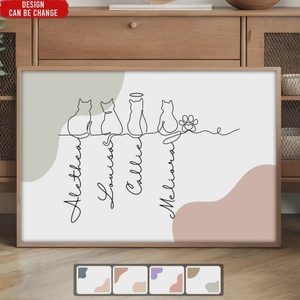 Adorable Cats Line Art - Personalized Poster, Unique Gift for Cat Lovers