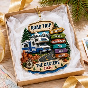 Personalized "Road Trip Adventure" Ornament β Vacation Gift For Couples & Families