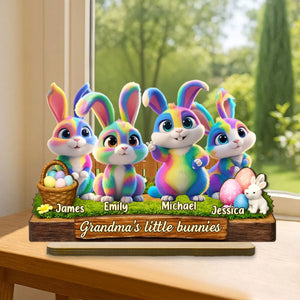 Grandma's Little Bunnies Easter Gift - Personalized Wooden Plaque