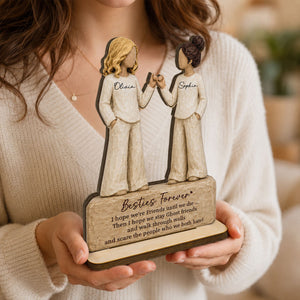 "Besties Forever Pinky Promise" โ Personalized Wooden Plaque | Friendship Keepsake For Best Friends