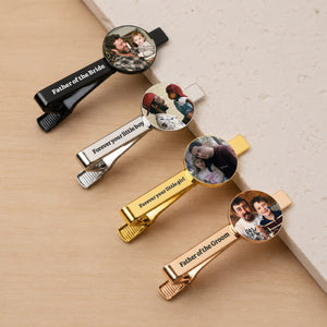 Personalized Photo Tie Clip β Wedding Gift For Dad, Husband, Groom & Groomsman
