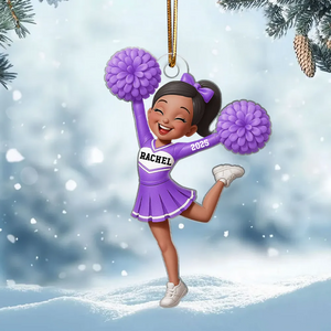 Personalized Cheerleader Girl Acrylic Ornament, Christmas Gift for Daughter, for Granddaughter