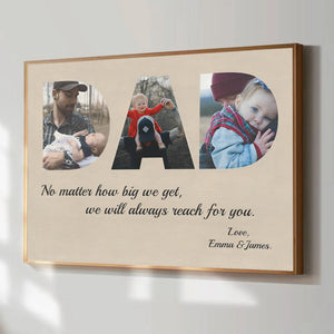 DAD Custom 3 Photo Canvas Gift-Father’s Day Gifts