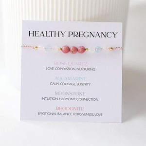 Crystal bracelet Healthy pregnancy, support, expectant mother gift, rose quartz bracelet