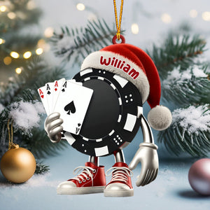 Poker Christmas Ornament, Personalized Ornament