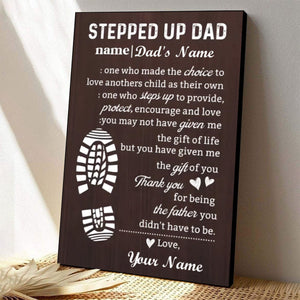 Personalized "Stepped Up Dad" Canvas - Customizable Names
