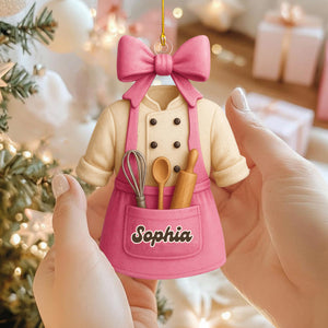 Christmas Gift for Baker Apron Personalized Name Ornament