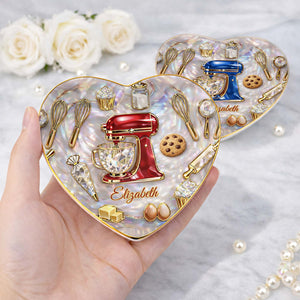Gift For Bakers & Cookie Lovers β Personalized "Baking With Love" Jewelry Dish
