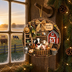"My Farm" โ Personalized Christmas Acrylic Hanging Ornament | Gift For Farmers & Farm Lovers