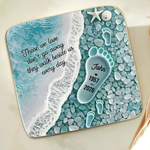 "Where Love Never Ends" β Sea Glass Design Personalized Jewelry Dish | Memorial Ocean Remembrance Gift For Loss of Loved One
