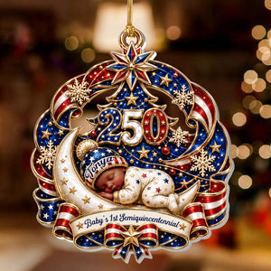 Personalized "Baby's 1st Semiquincentennial" Acrylic Ornament โ 250th Anniversary Keepsake
