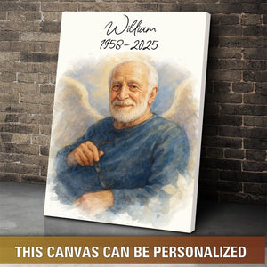 Custom Watercolor Portraits Personalized Canvas Poster,Loss Of Loved One Gift