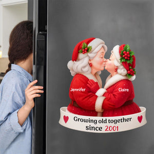 Personalized Santa Couple Growing Old Together Decal, Anniversary, Christmas Gift for him, Gift for her