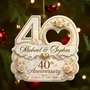 "Mr & Mrs" Personalized Wedding Anniversary Acrylic Ornament β Christmas Keepsake Gift For Couples