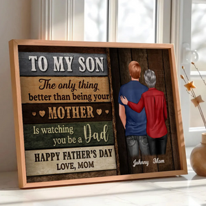 Colored Wood Pallets To My Son Happy Father's Day Personalized Poster, Heartfelt Father's Day Gift For Son
