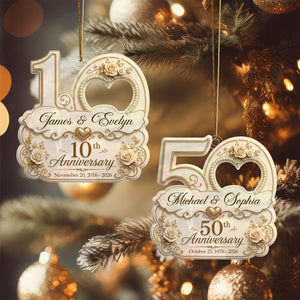 "Mr & Mrs" Personalized Wedding Anniversary Acrylic Ornament β Christmas Keepsake Gift For Couples