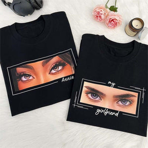 Unique Custom Eyes Tee Loved One's Eyes Personalized Eyes Artwork T Shirt