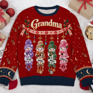 Grandma's Little Snowmen – A Personalized Christmas Sweatshirt Made Just For Her