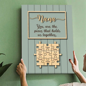 Personalized Mom & Grandma Puzzle Family Canvas Poster
