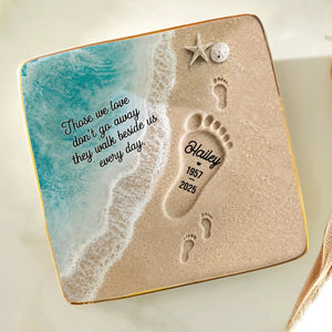 "Where Love Never Ends" β Personalized Jewelry Dish | Memorial Ocean Remembrance Gift For Loss Of Loved One