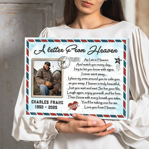 A Letter From Heaven – Personalized Memorial Gift For Loss Of Loved One Canvas Poster