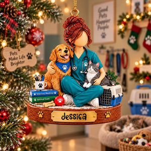 Personalized Vet Tech Ornament, Veterinarian Christmas Gift