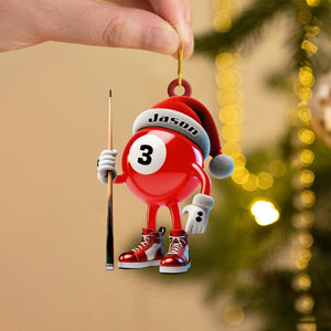 Personalized Name Billiard Ornament, Billiard Lover Christmas Gift