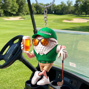 Personalized Keychain β Beer & Golf Design | A Unique Gift For Golf Lovers And Golfers