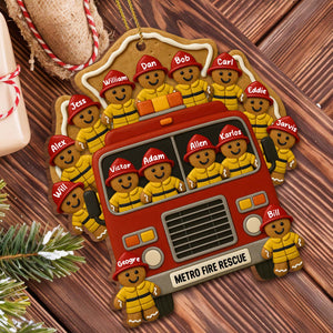 Festive Firefighter, Personalized Wood Ornament, Gift For Firefighters And Family