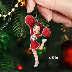 Personalized Cheerleader Girl Acrylic Ornament, Christmas Gift for Daughter, for Granddaughter