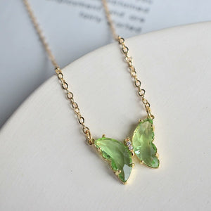 Crystal Butterfly Charm Necklace