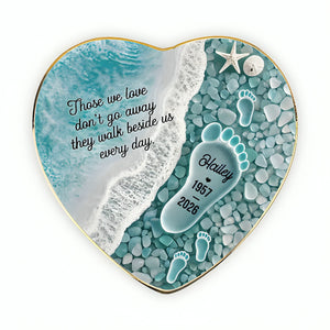 "Where Love Never Ends" β Sea Glass Design Personalized Jewelry Dish | Memorial Ocean Remembrance Gift For Loss of Loved One