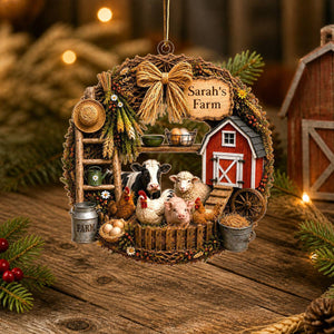 "My Farm" โ Personalized Christmas Acrylic Hanging Ornament | Gift For Farmers & Farm Lovers