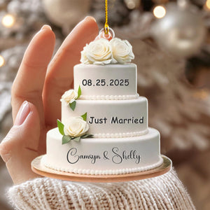 Wedding Cake Personalized Christmas Ornament, Wedding Christmas Ornament