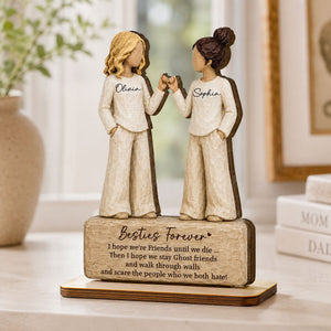 "Besties Forever Pinky Promise" โ Personalized Wooden Plaque | Friendship Keepsake For Best Friends