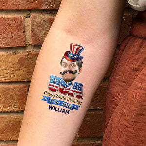 Custom Party Tattoo- Personalized America 250th Anniversary Gifts For Mom, Dad, Brother, Sister, Kids