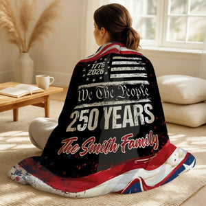 250 Years USA 250th Birthday 1776-2026 Eagle Personalized Blanket Gift for Family