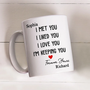 I Met You I Liked You I Love You, Personalized Custom Coffee Mug, Gift For Couple
