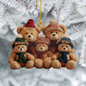 This Is Us Bear Family - Personalized Custom Shaped Acrylic Ornament