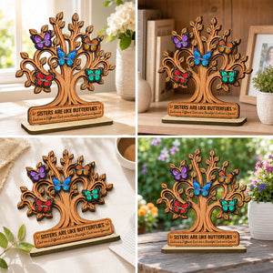 Personalized "Besties Are Like Butterflies" Wooden Plaque โ Gift For Sisters & Best Friends