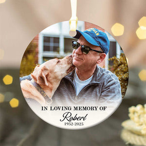 Custom Photo Memorial Ornament,Personalized In Loving Memory Christmas Ceramic Ornament