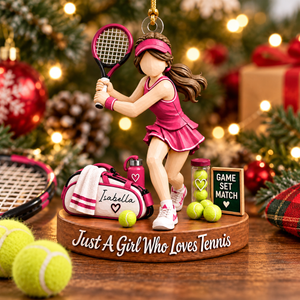 Just A Girl Who Loves Tennis – Personalized Acrylic Christmas Ornament | Custom Name Keepsake Gift For Tennis Players & Fans