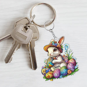 Personalized Gifts For Easter's Day Keychain Rabbit Eggs